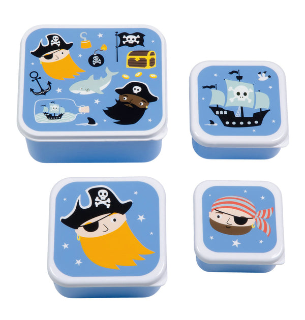 Lot de 4 boîtes repas et goûter - Pirates – A Little Lovely Company