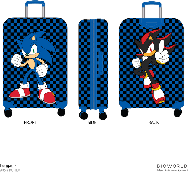 Valise rigide Sonic et Shadow 22 pouces en ABS
