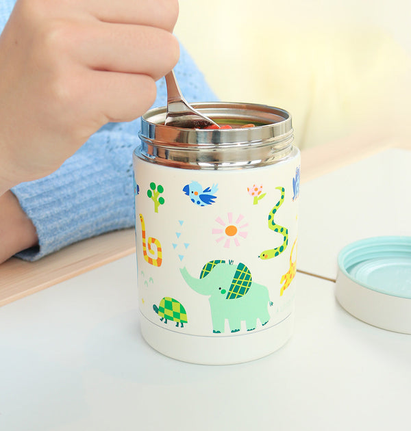 Pot alimentaire isotherme en inox - Jungle – vue 2 – A Little Lovely Company