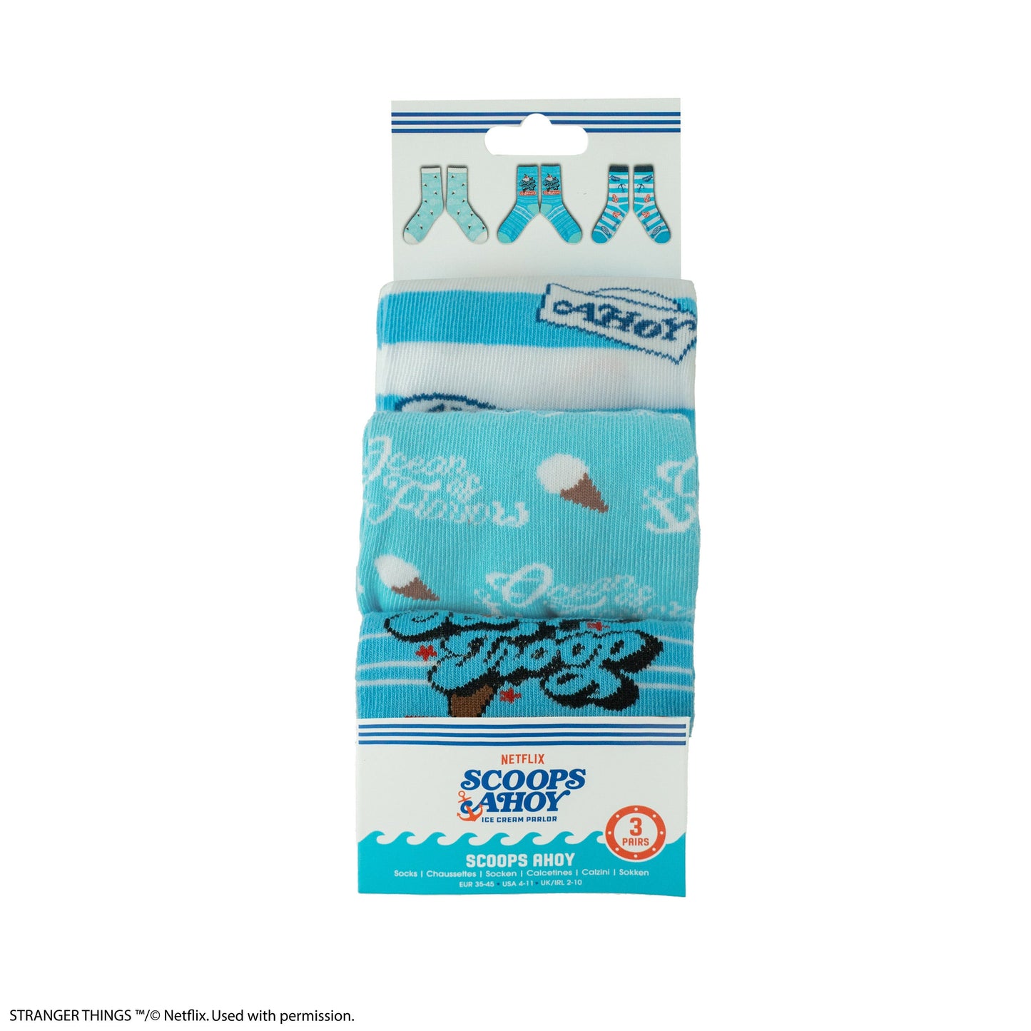 *Set of 3 Pairs of Scoops Ahoy Socks