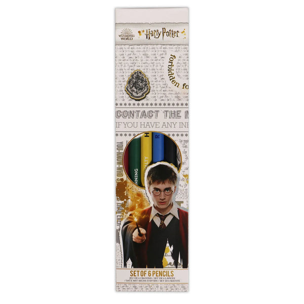 Set of 6 Harry Potter Grey Pencils - Houses