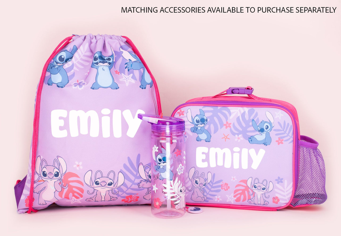 Official Disney Stitch & Angel Personalized Drawstring Bag | Kids PE Bag | Fringoo