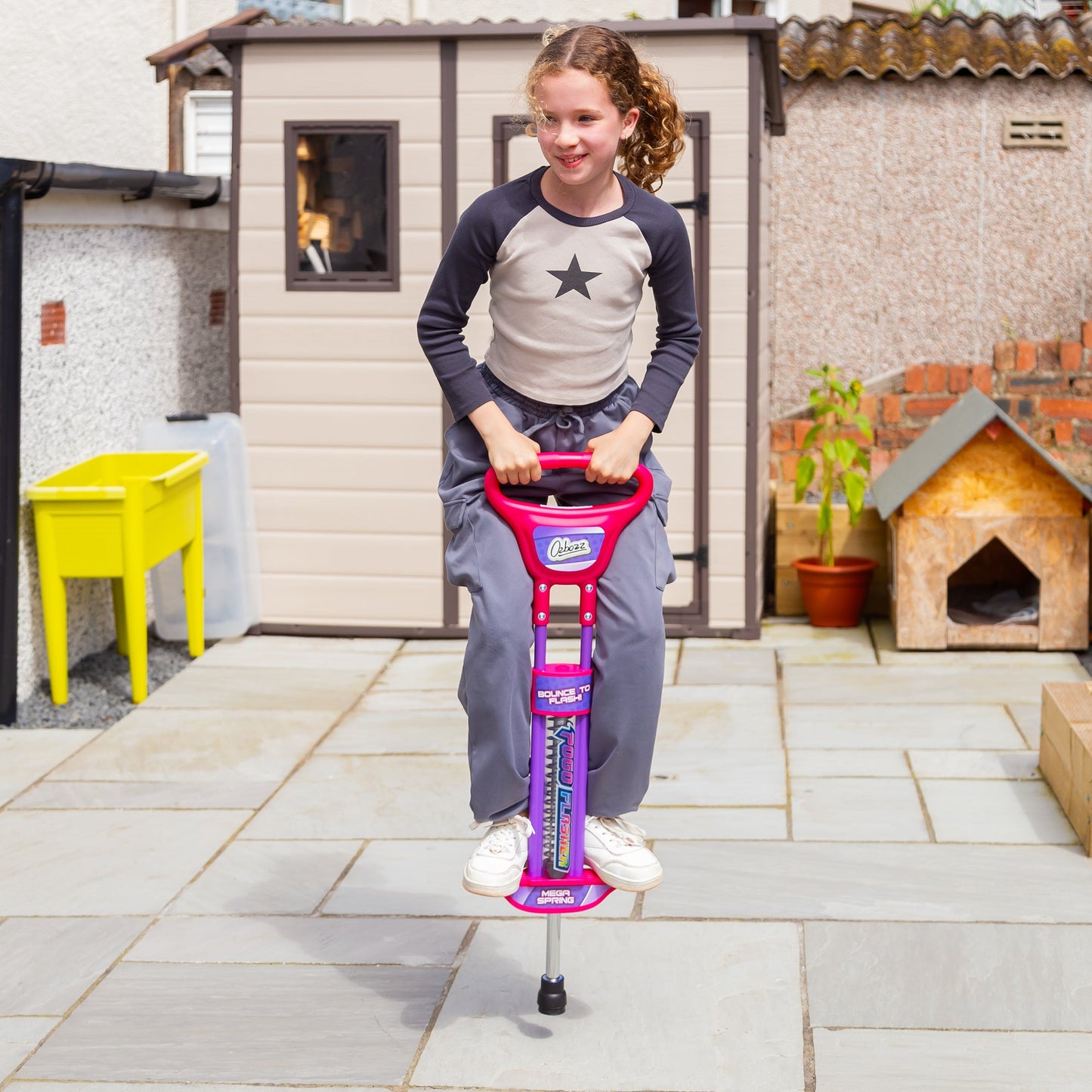 POGO STICK GO LIGHT UP PINK 89CM