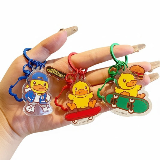 Skateboard Duck Keychain