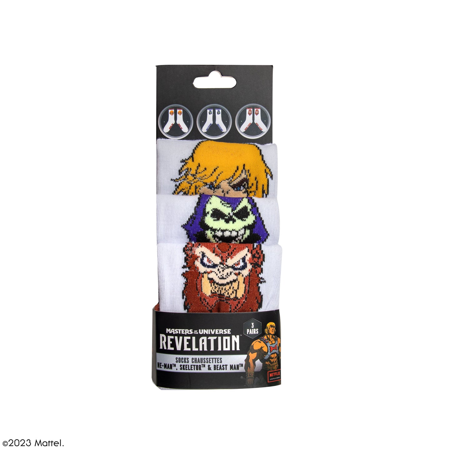 *Set of 3 Pairs of He-Man, Skeletor & Beast Man Socks