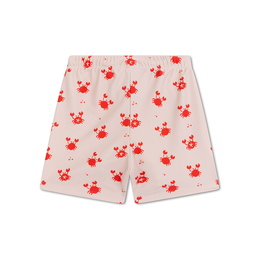 Swim Trunks - Beige/Red - Crabby