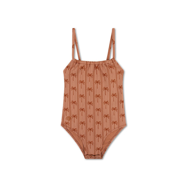 Maillot de bain Fille - Marron - Rayures Palme
