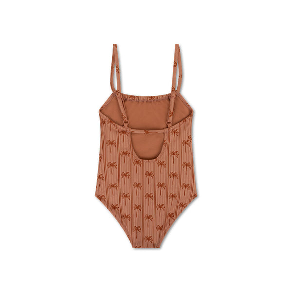 Maillot de bain Fille - Marron - Rayures Palme