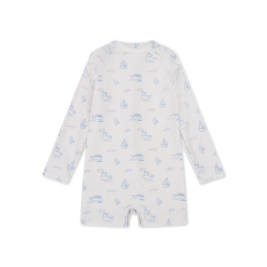 UV Swimsuit Boys - Beige/Blue - Seas The Day