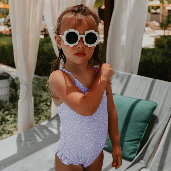 Girls' Swimsuit - Lila - Leopard