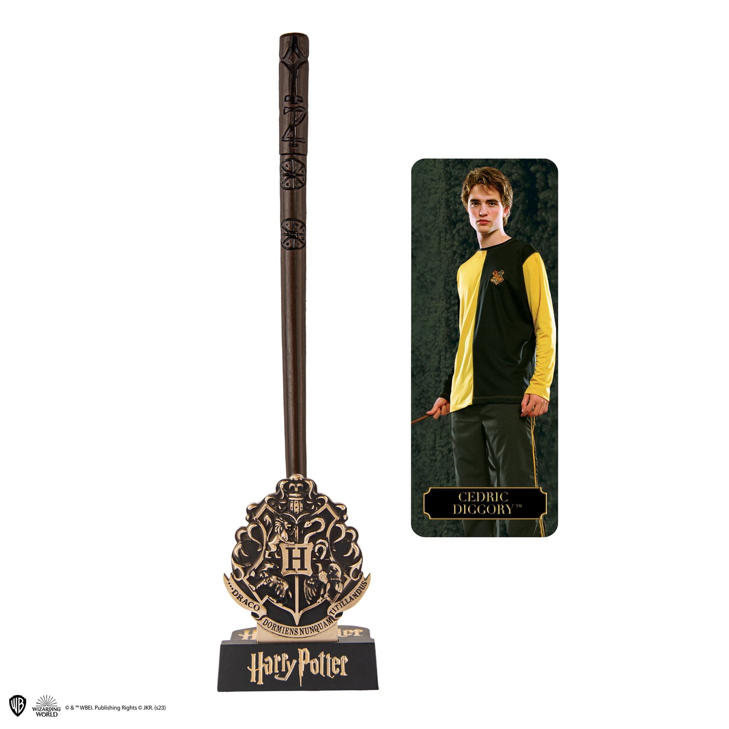 Stylo baguette avec socle & marque-page lenticulaire Cédric Diggory