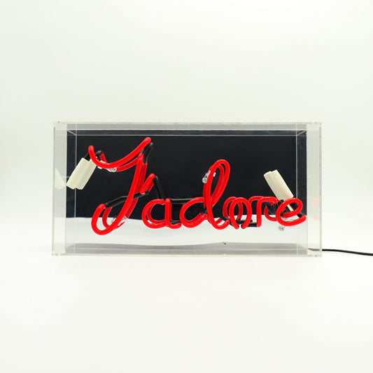 'J'adore' Glass Neon Sign
