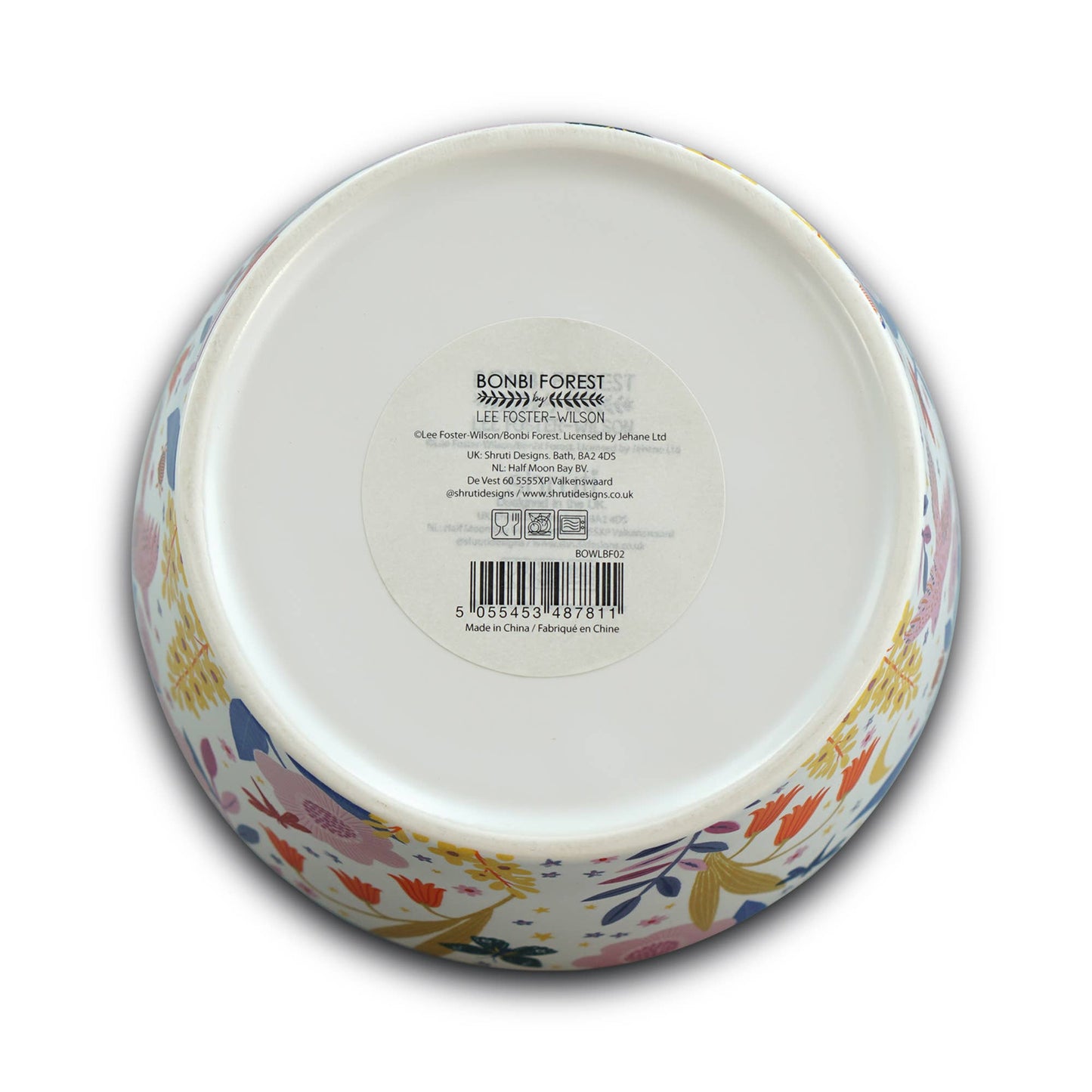 Ceramic bowl with floral design, positive and uplifting message