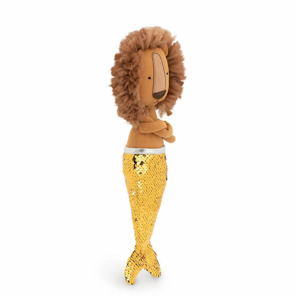 Simon the Lion plush toy: green t-shirt and mermaid tail clothing set