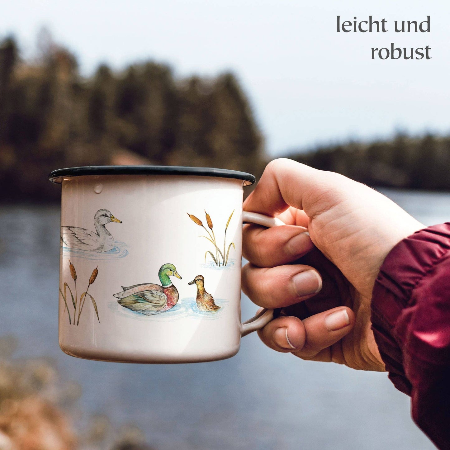 Enamel mug – Duck pond