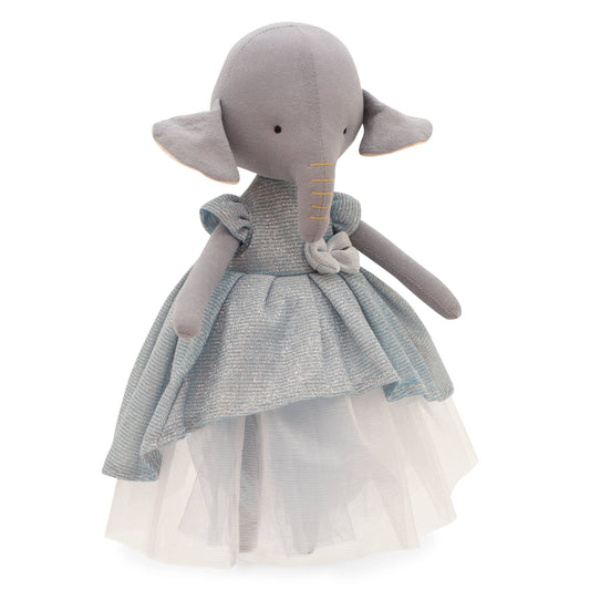 Ali the Elephant Plush Toy: Light blue dress, 29 cm, suitable from 0 months