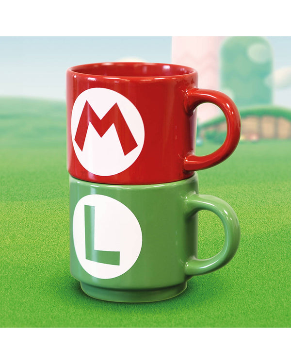 Super Mario Stackable Mug Set - Luigi & Mario