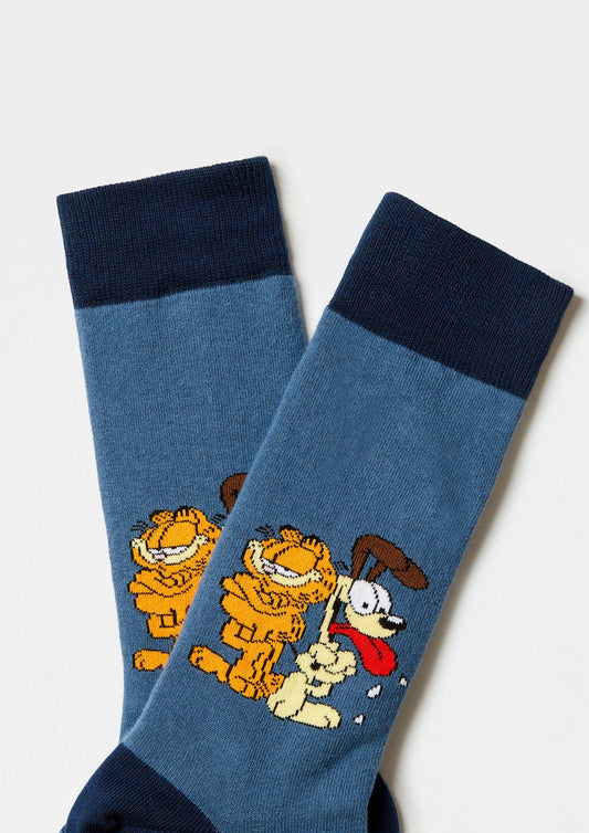 BeGarfield & Odie Blue - Chaussettes 100 % Coton Bio