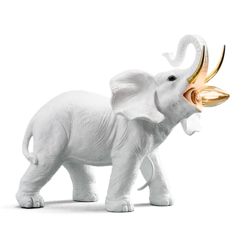 Dumbo Olifant Tafellamp, Wit/Goud