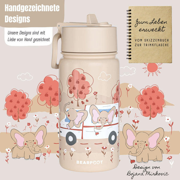 Thermo Kids Water Bottle Stainless Steel - Ambulance Brown
