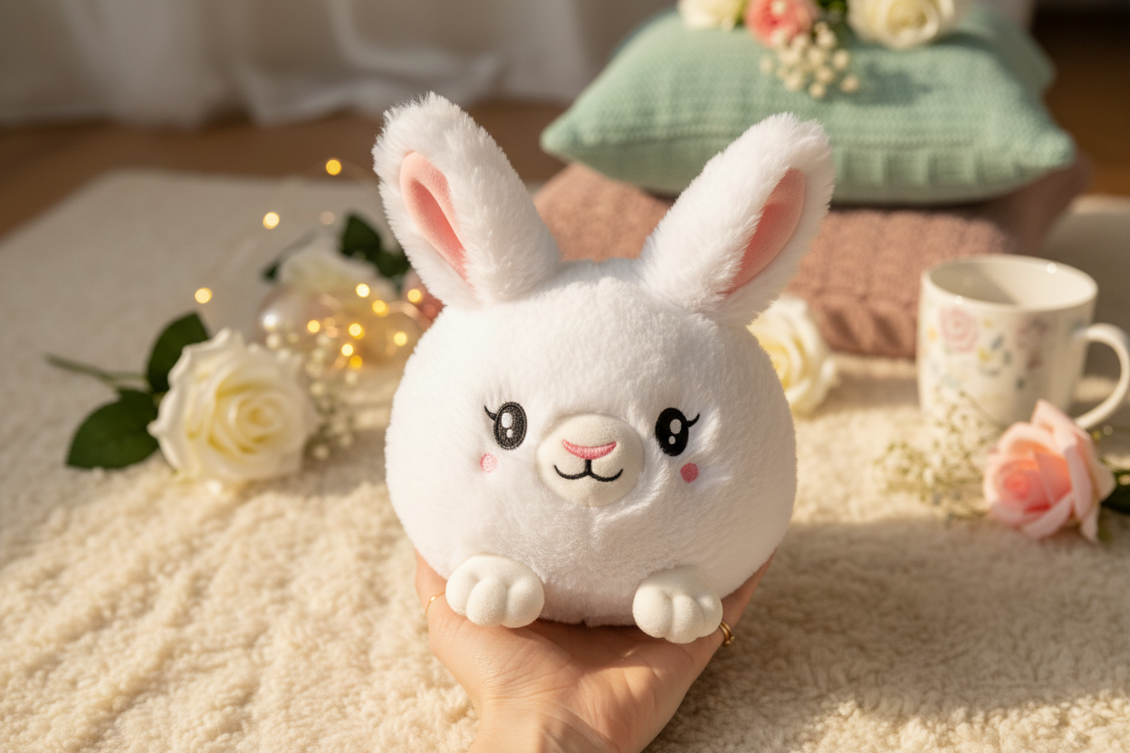 Mini Squishable Plush White Rabbit