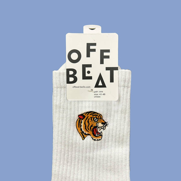 Tiger head embroidered socks