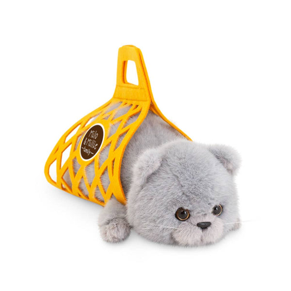 Milo & Millie Plush Toy, Milo the Grey Cat (35 cm) - 0+