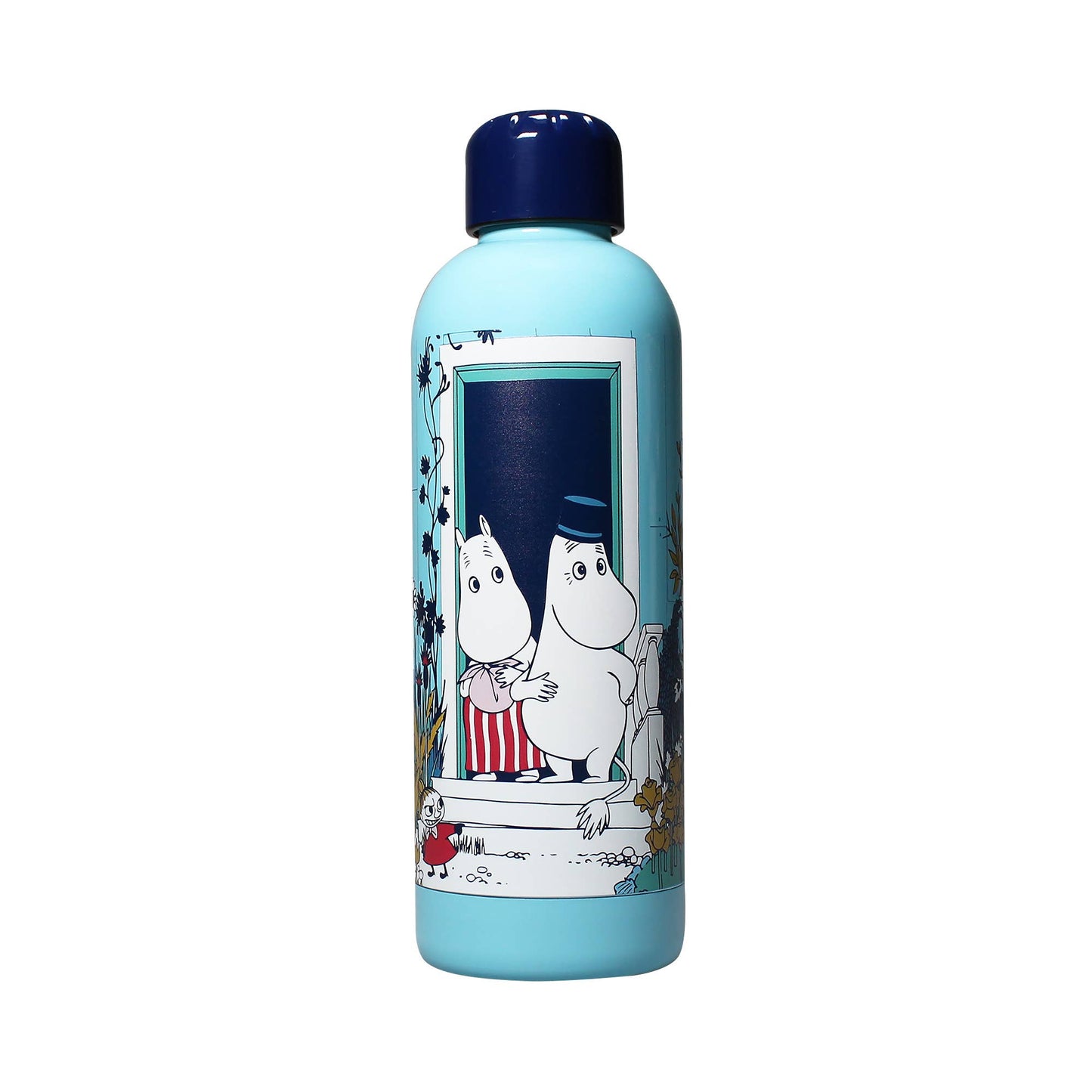 Moomin Riviera blue metal water bottle