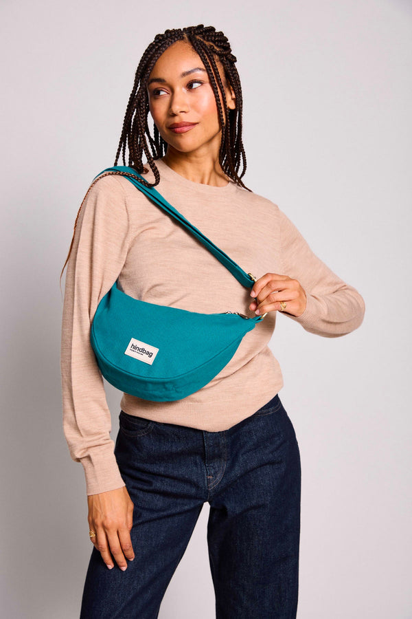 Andrea Peacock Blue Belt Bag