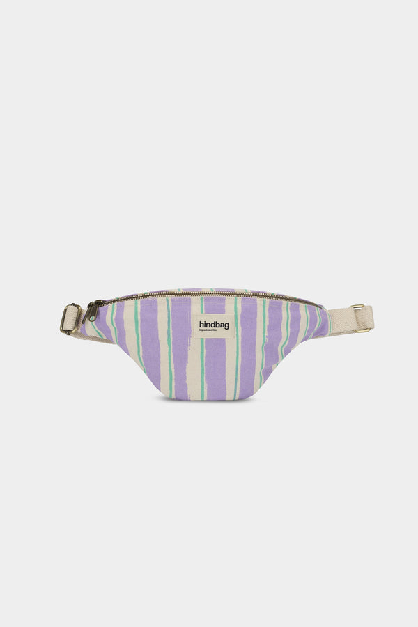 Olivia Fanny Pack Green and Mauve Stripes