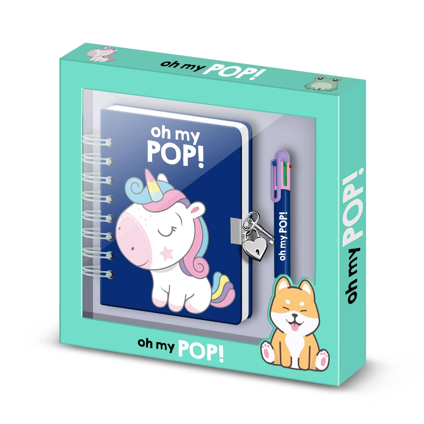 A5-notitieboekje + 6-kleurenpennen Oh My Pop! Sweety Unicorn