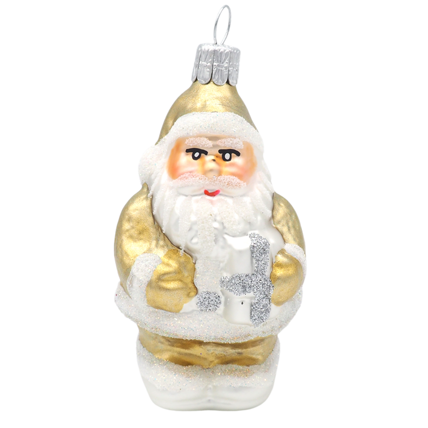 Gouden kerstbal met de Kerstman
