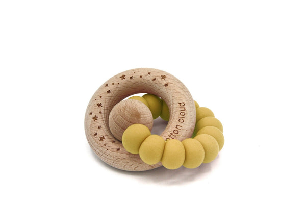 Silicone Round Teether Mustard