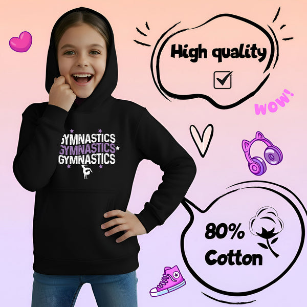 Sweat à capuche gymnastique – Fringoo Gymnastic for Cotton Rich Soft Hooded – Gymnasticx3- noir