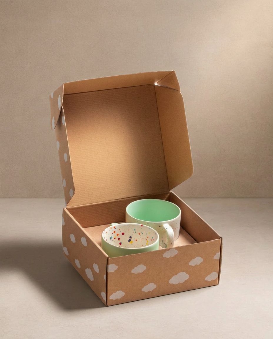 Duo de mugs Breeze Party In/Out en grès – 450 ml – Vert