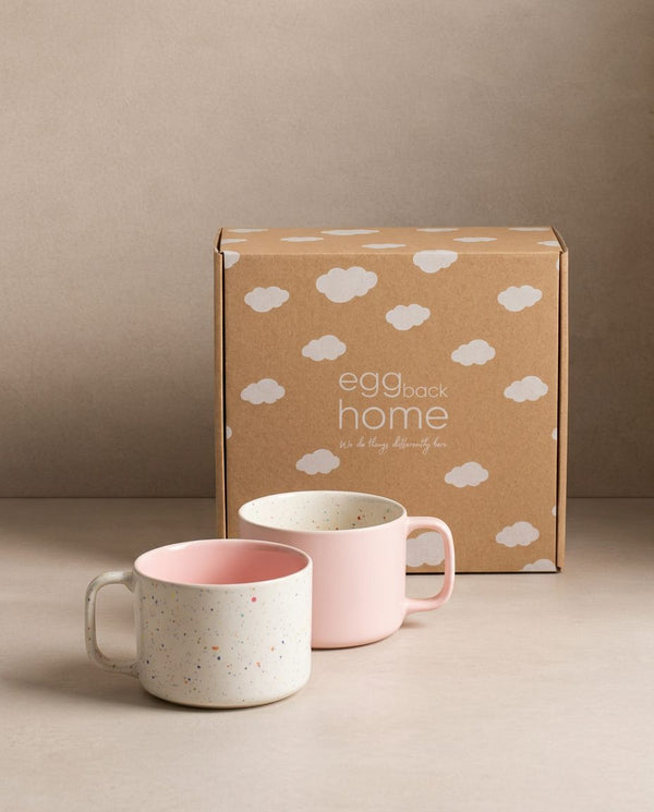 Duo de mugs Breeze Party In/Out en grès – 450 ml – Rose