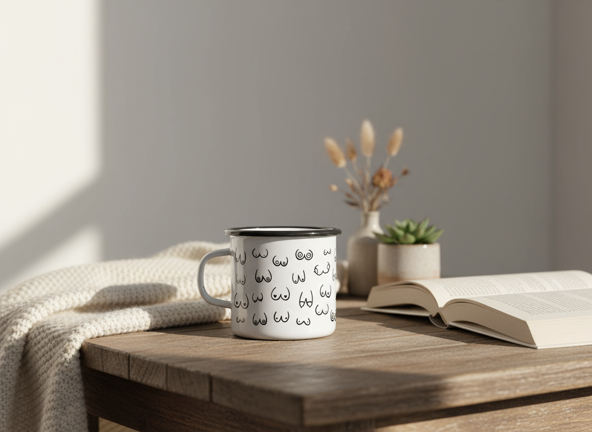 Enamel Mug - Boobs Friends