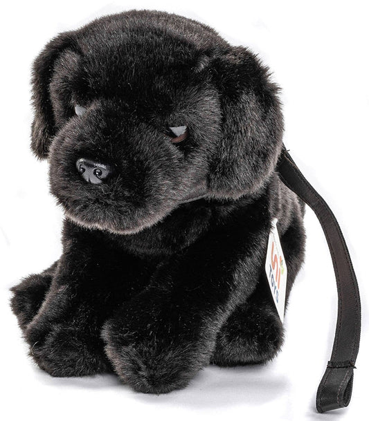Plush Labrador puppy (black), with leash