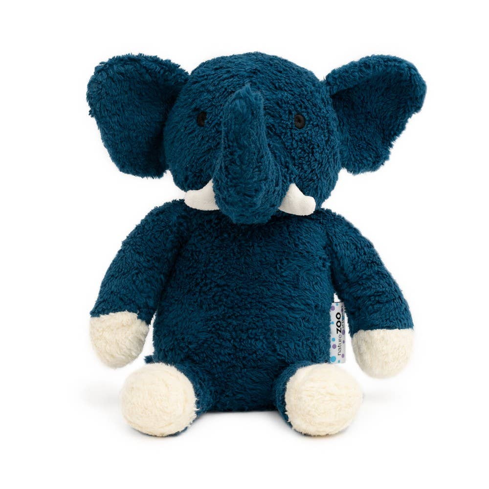 Peluche éléphant XL en coton bio – bleu foncé