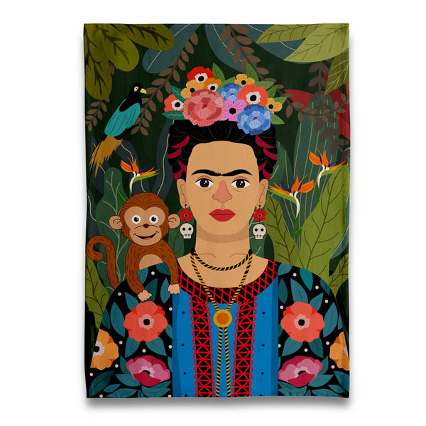 Frida Kahlo & Monkey Tea Towel