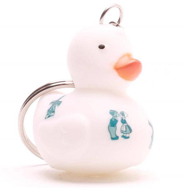 Delft Porcelain Duck Keychain