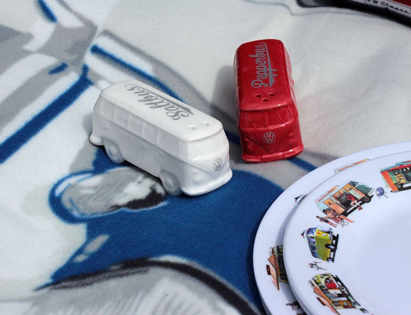 Salière et poivrière Combi VW T1 - Rouge/Blanc – vue 2