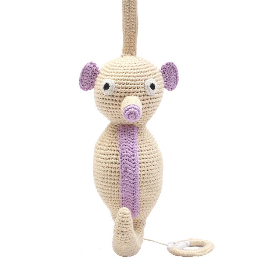 Beige zeepaardje muziekdoos