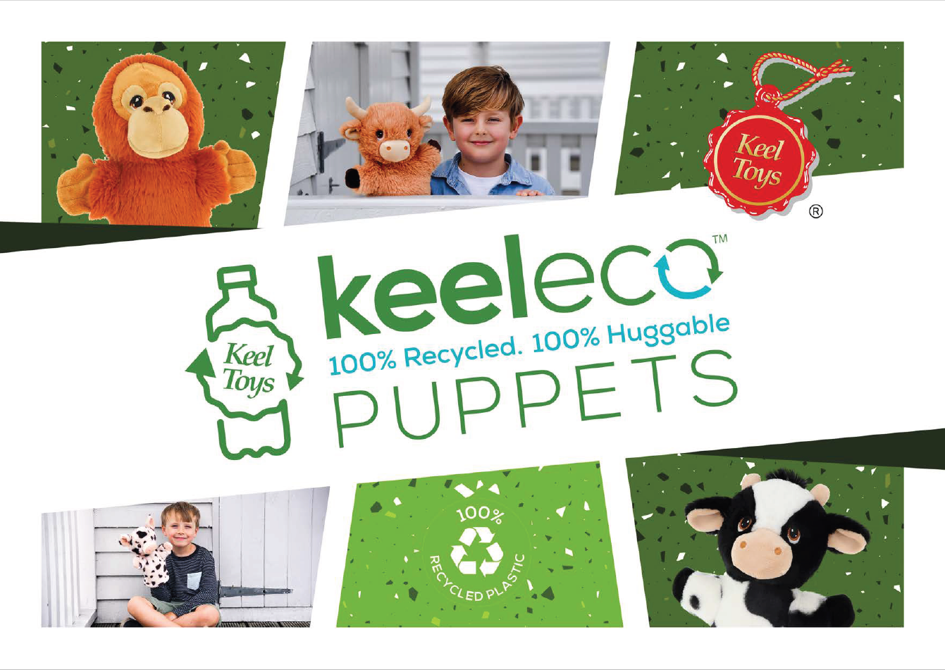 Marionnettes peluches animaux sauvages Keeleco 27 cm – 8 modèles