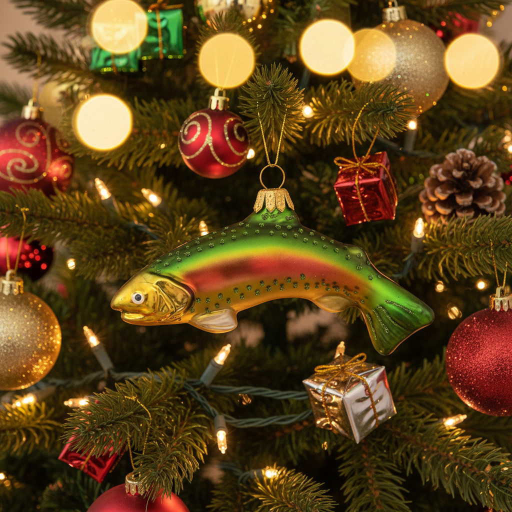 Boule de Noël Truite arc-en-ciel