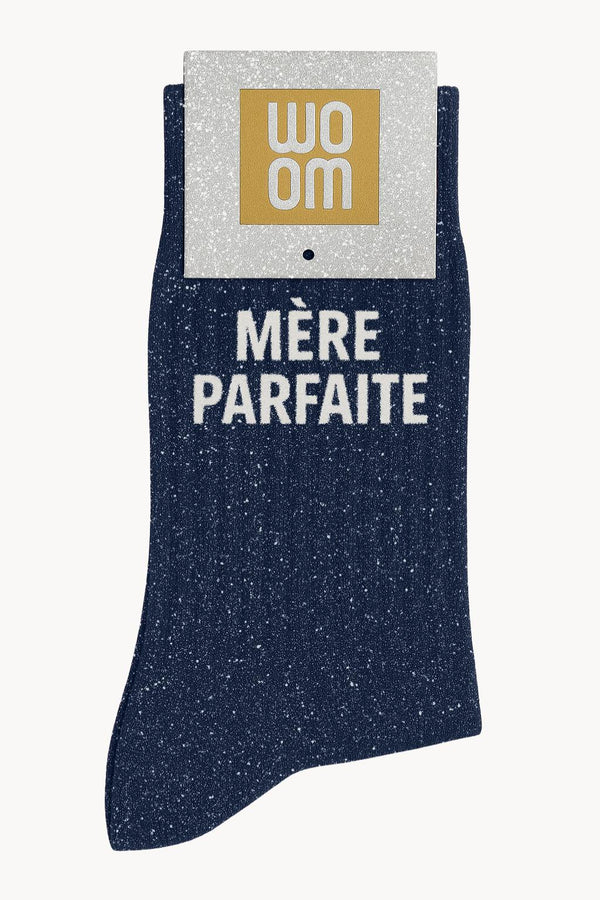 "Perfect Mother" Sequin Socks - Navy
