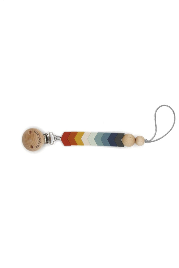 Chevron silicone pacifier clip Rust