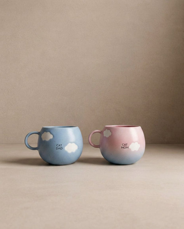 Cloud Mix Sunset Collection Mug 500ml Cat Mom & Dad 2-Piece Set
