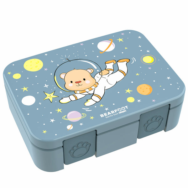 Compartmentalized lunch box, lightweight & leak-proof - Blue bear
