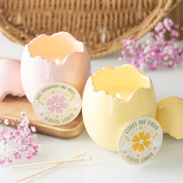 Citrus/ginger egg-shaped candle